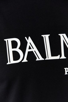 BALMAIN Czarny męski t-shirt z gumowym logo S