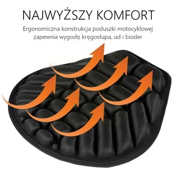 PODUSZKA MOTOCYKLOWA ŻELOWA KOMFORTOWA CZARNA MEGA