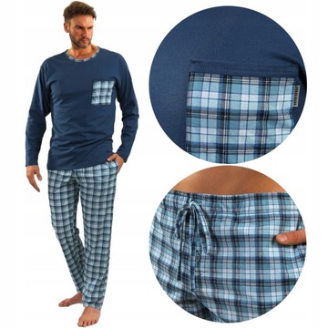 SESTO SENSO bawełniana piżama męska 06 jeans XXL