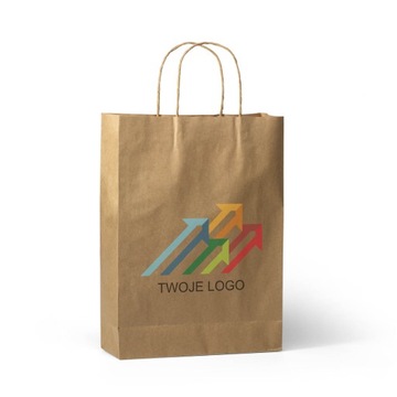 Torba papierowa nadruk logo 18x8x21 300 sztuk A5