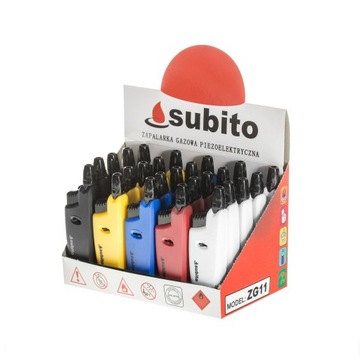 ВЫДВИЖНАЯ ГАЗОВАЯ ЗАЖИГАЛКА SUBITO ZG11 Разноцветная 1 шт.