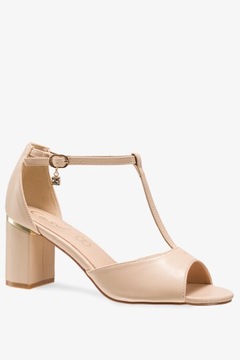 САНДАЛИИ ЖЕНСКИЕ НА ДЕКОРАТИВНОМ КАБЛУКЕ, РЕМЕНЬ ТБАР С ДЕКОРАЦИЕЙ, СТАБИЛЬНЫЕ, ЛЕГКИЕ, размер 40