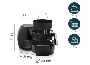 Frytkownica beztłuszczowa air fryer Princess 182025 1500 W