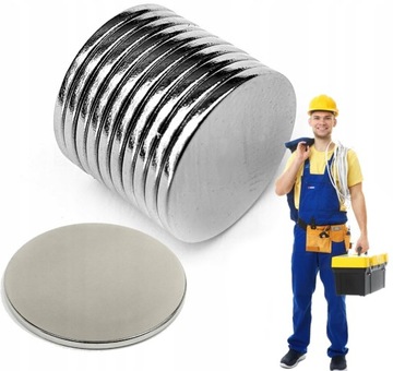 MAGNES NEODYMOWY MAGNESY Walcowy 9,5x1 mm OKRĄGŁY NEODYMOWE SILNY MOCNY