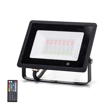 Naświetlacz LED RBG 30W IP65 z pilotem