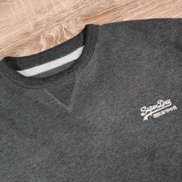 SUPERDRY Bluza Męska Crew Neck Logo Szara r. M