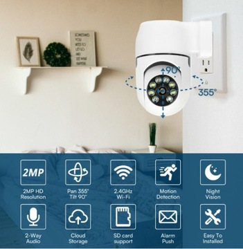 Kamera wifi IP do gniazdka sieciowego