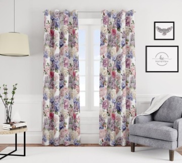 готовые шторы с карнизами 140x250 FLOWERS карнизы 062 БЕСПЛАТНОЕ УКОРОЧЕНИЕ