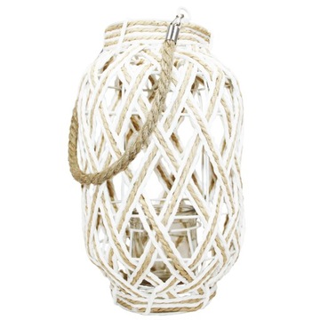 Lampion Boho pleciona latarenka świecznik 31cm