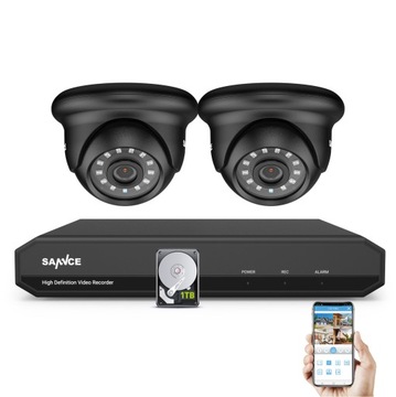 SANNCE 4CH system kamer monitoringu 1080p-1TB