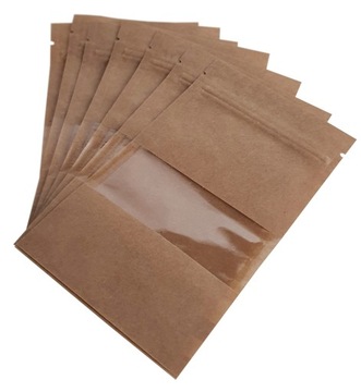 TOREBKA PAPIEROWA z OKIENKIEM DOYPACK ze STRUNĄ 500ml 100szt