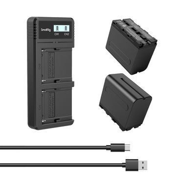 Zestaw SmallRig 3823 2x bateria NP-F970 + ładowarka zamiennik Sony