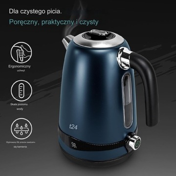 Czajnik elektryczny LCD T24 Aquamarine 2200W 1,7 l niebieski
