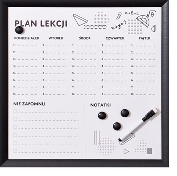 Tablica magnetyczna Smukee Plan Lekcji 40x40