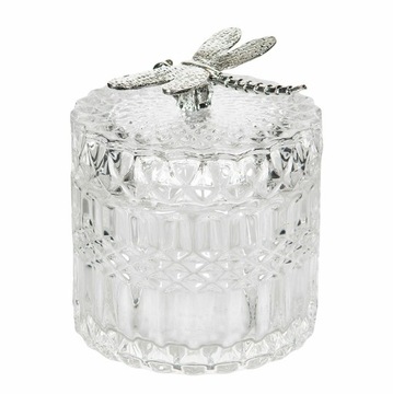 CUKIERNICA KRYSZTAŁOWA SZKLANA cukierniczka pojemnik ważka okrągła