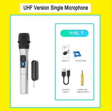 1 para bezprzewodowy System mikrofonowy VHF zest