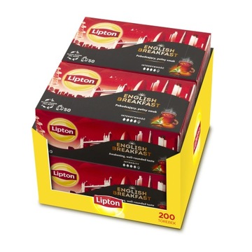 Zestaw Lipton herbata czarna ekspresowa ENGLISH BREAKFAST 4x50 torebek