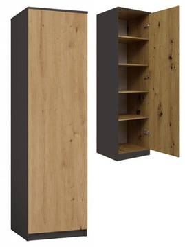 SZAFA GARDEROBA DRZWI PÓŁKI SD-50 ANTRACYT / ARTISAN