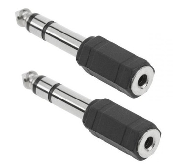 2x Przejściówka Duży Jack 6,5 wtyk / Mały Jack 3,5