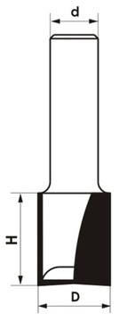 Frez prosty dwupłyt.+ wierc. D=12xH=40/d=12 GLOBUS