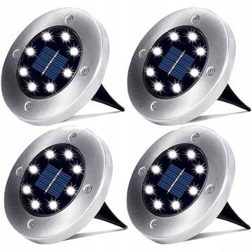 LAMPKI GRUNTOWE SOLARNE OGRODOWE MOCNE ZESTAW 4szt