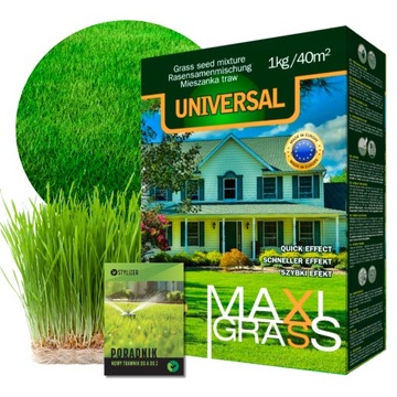 TRAWA NASIONA Uniwersalna ogrodowa dekoracyjna 2KG + Nawóz do trawy