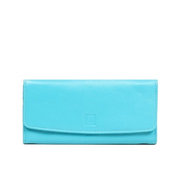 Portfel skórzany Słoń Torbalski niebieski pojemny