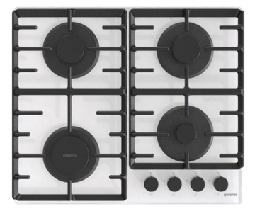Płyta GORENJE gaz na szkle GT642SYW biała żeliwne ruszty 60cm
