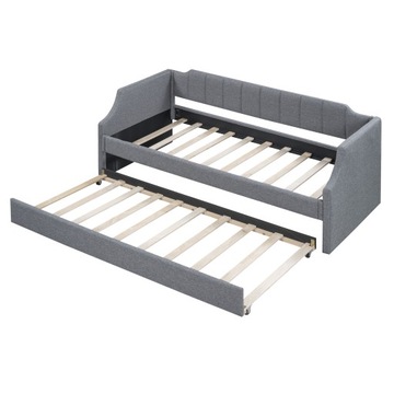 Диван одноместный раскладной на колесиках, 90х200см, серый