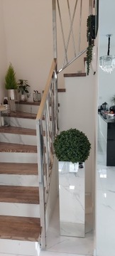 Glam MIRROR FLOWER POT 20x20x80 ХРУСТАЛЬ крышка