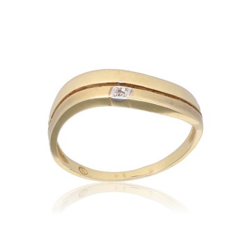 Złoty pierścionek cyrkonia fala 585 r18 2,44g B