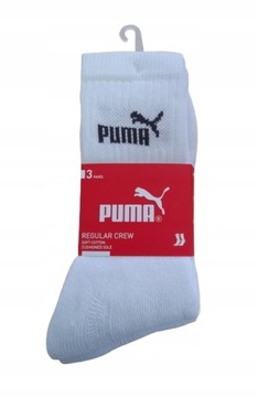 PUMA skarpety sportowe długie białe 3pack 35-38 oryginalne skarpetki 3pary