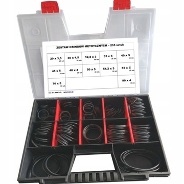 ORING ORINGI O-ringi metryczne ZESTAW 235 szt