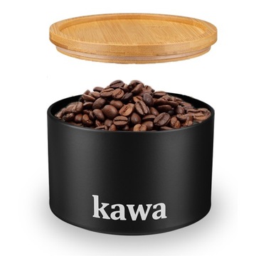 Металлический контейнер с бамбуковой крышкой KAWA черный