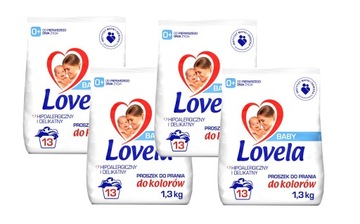 Lovela Baby hipoalergiczny proszek do prania kolorów dla niemowląt 4x 1,3kg