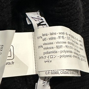 ZARA Czapka Beanie 51% Wełna M / ONE SIZE