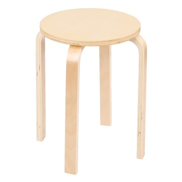 Taboret Drewniany Stołek Kuchenny Okrągły Średnica 32 cm Sztaplowanie