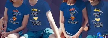 KOSZULKI KOSZULKA T-SHIRT DLA PAR MY SUPERMAN MY WONDER WOMAN JAKOŚĆ