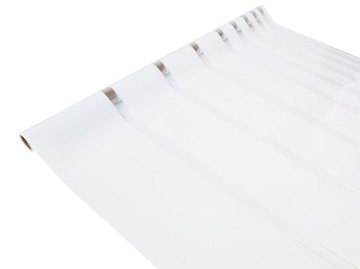 Статическая оконная пленка, молочно-белые полосы, бесклеевое оформление окон