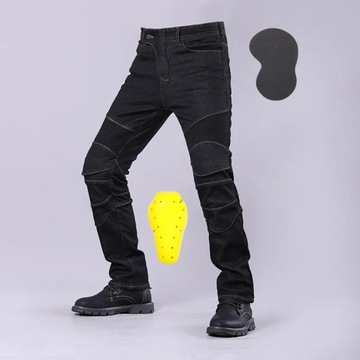 Men's Winter Biker Jeans Motocycle Denim Pants Mal