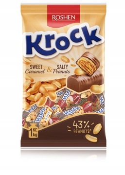 CUKIERKI ROSHEN 1kg KROCK Z KARMELEM I PASTĄ ORZEC
