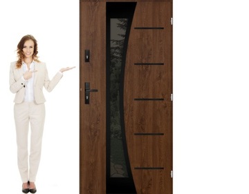 POLSKIE DRZWI ZEWNĘTRZNE INOX SOME5P BLACK 55MM 90