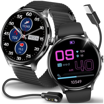 SMARTWATCH DAMSKI ZEGAREK ROZMOWY MENUPL ZDROWIE SPORT POWIADOMIENIA 2paski