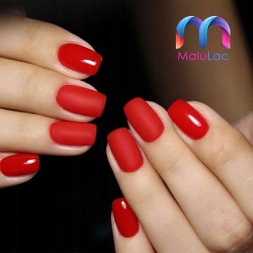MaluLac lakier hybrydowy CZERWONY TRAFIONY #1074