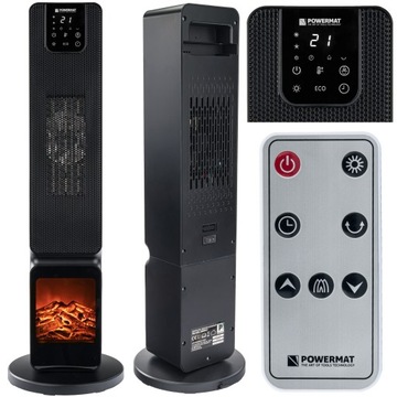 Grzejnik elektryczny ceramiczny kolumnowy Powermat PM-GKL-3500DLK 2500 W