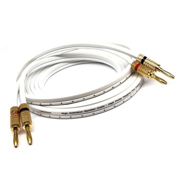 Norstone Cable W400 OFC 2x 4,0mm White Kabel głośnikowy z wtykami banan 2m