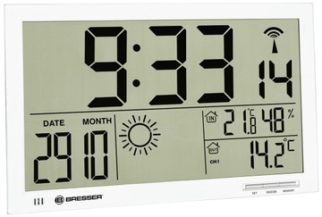 Zegar ścienny Bresser MyTime Jumbo LCD, biały