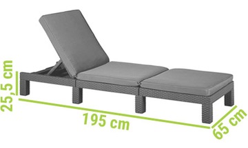 Zestaw Leżak basenowy x 2szt. Daytona Deluxe leżanka ogrodowa brązowa