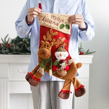РОЖДЕСТВЕНСКИЕ НОСКИ ПОДАРКИ САНТА'С ОЛЕНЬ XXL