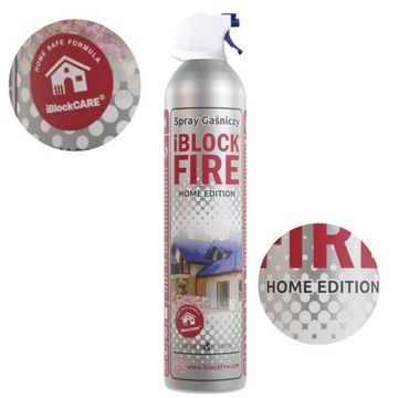 GAŚNICA DOMOWA SPRAY GAŚNICZY iBlockFIRE 0,6L ECO ABCFE. ZASIĘG 8 M.